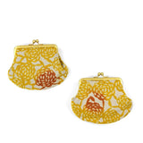 よつめ染布舎｜がま口｜SASHIKO 無量花 山吹｜黄色 イエロー